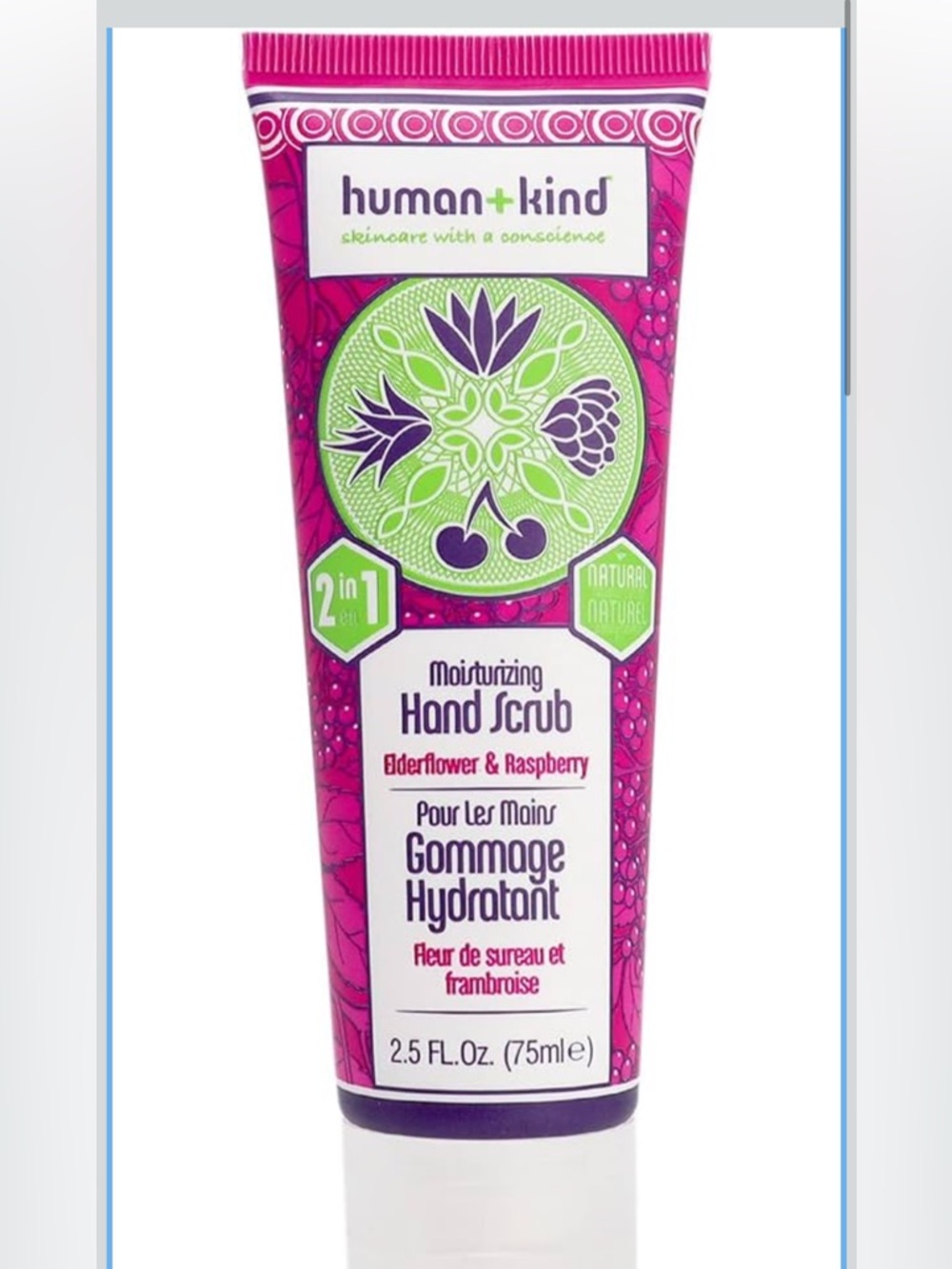 human+kind Elderflower & Raspberry Moisturizing Hand Scrub - Pink